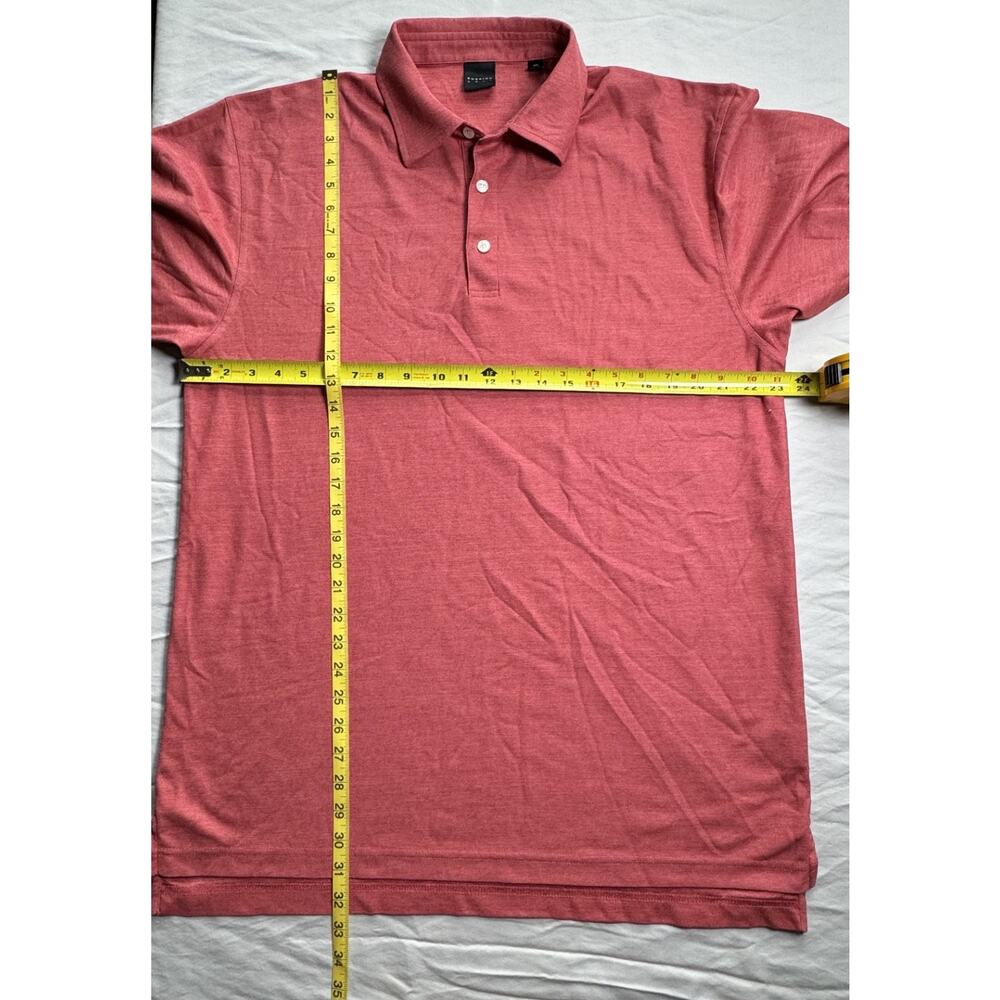 DUNNING GOLF Polo Shirt Mens 2XL XXL Red Coral Heathered Performance Stretch - Picture 4 of 6